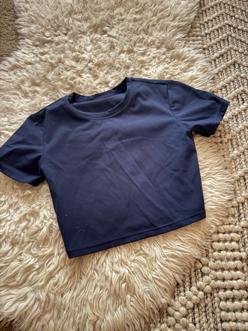 AOXJOX navy blue cropped top size small Amazon